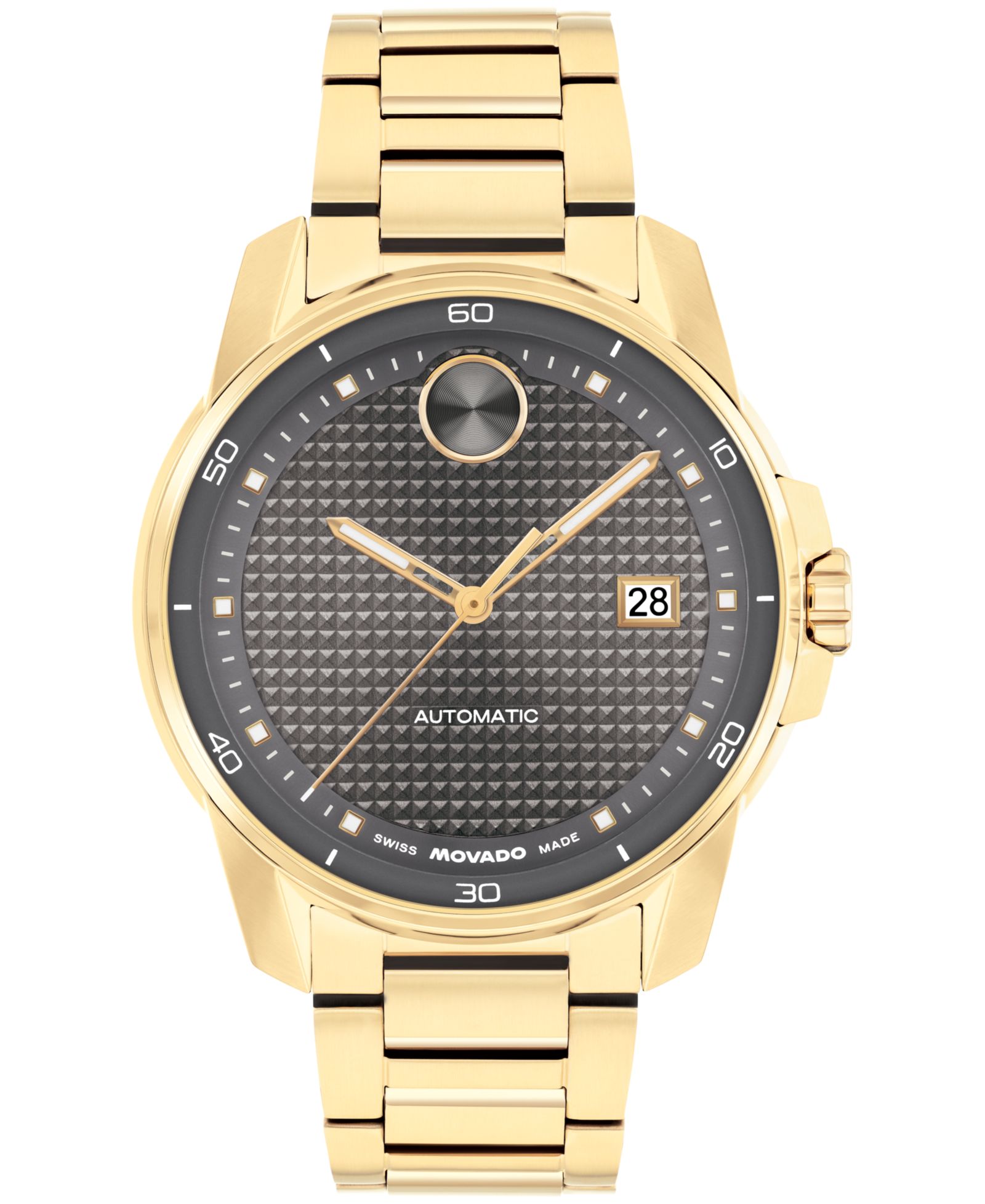 Movado Men's Bold Verso Swiss Automatic Ionic Plated Light Gold Steel Watch, 41mm