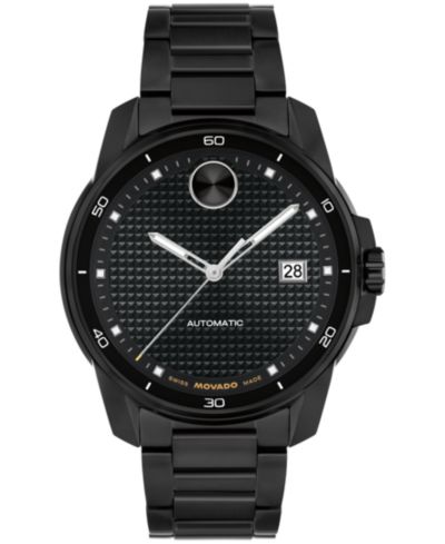 Movado Men's Bold Verso Swiss Automatic Ionic Plated Black Steel Watch, 41mm