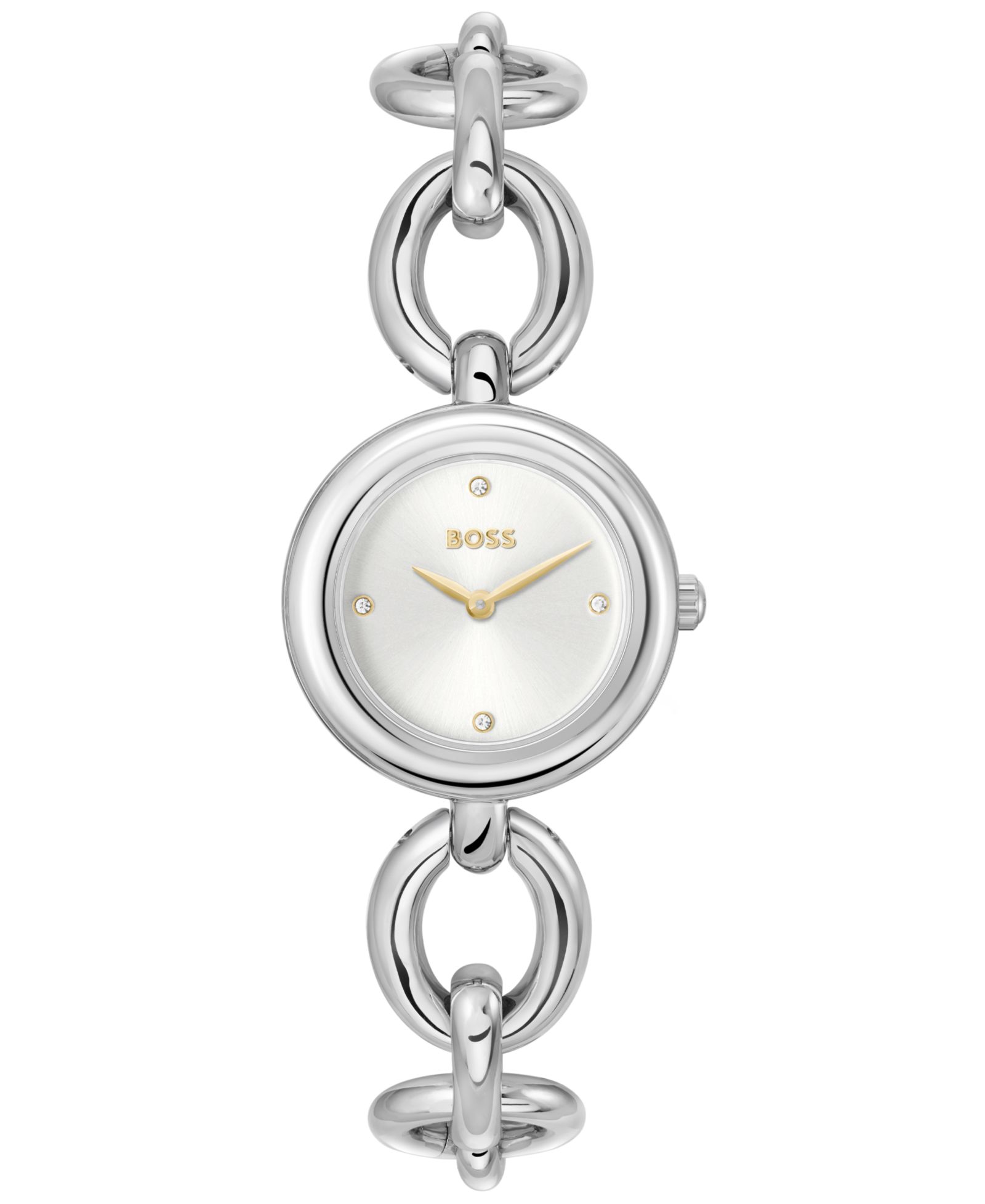 Женские часы Hugo Boss Live Quartz Slim Silver-Tone Stainless-Steel 28mm
