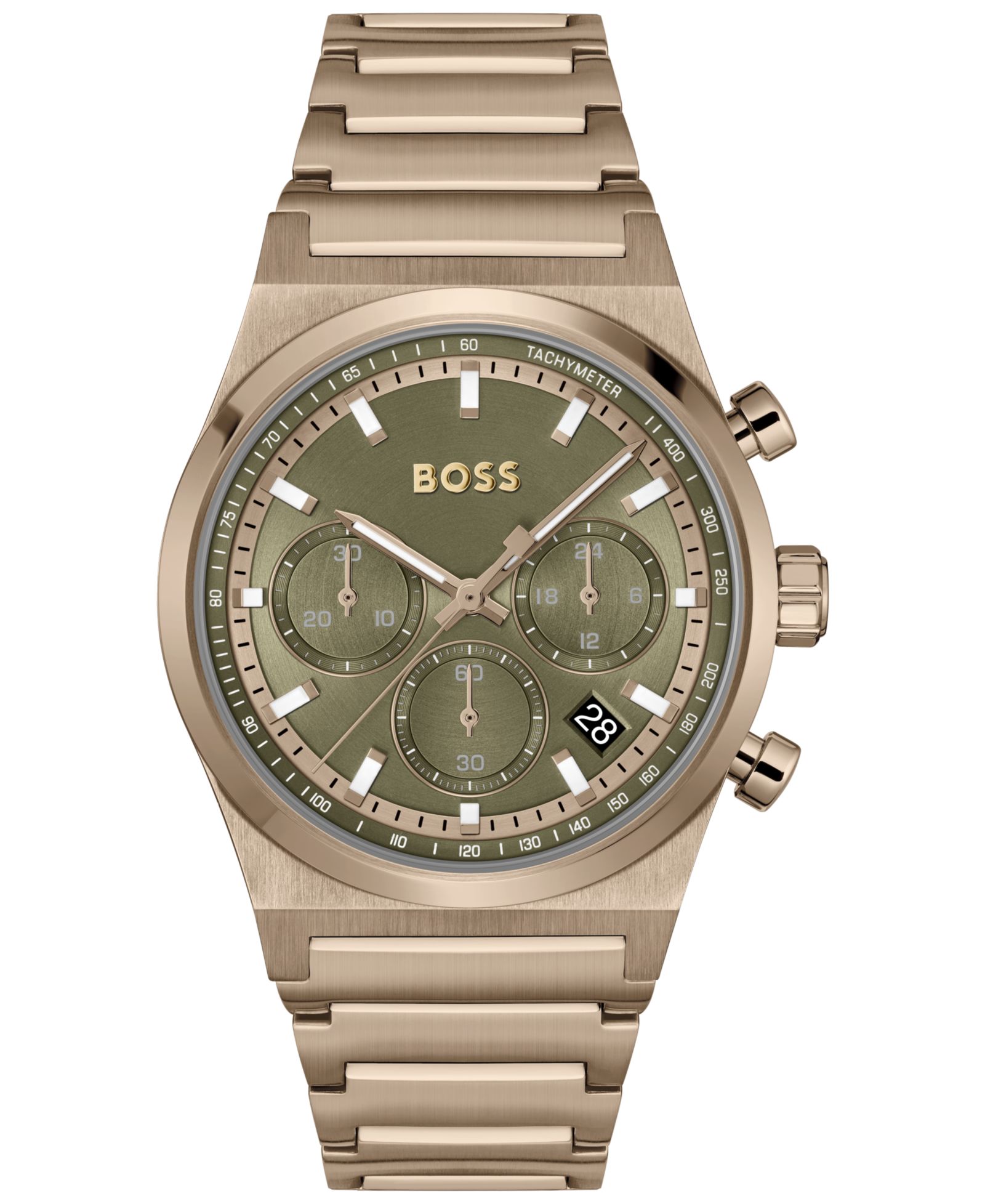 Мужские часы Hugo Boss Candor Quartz Chronograph Ionic Plated Beige Gold-Tone Stainless-Steel, 41mm