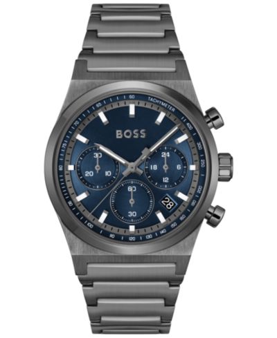 Hugo Boss Мужские часы Candor Quartz Chronograph Gray Stainless-Steel 41mm