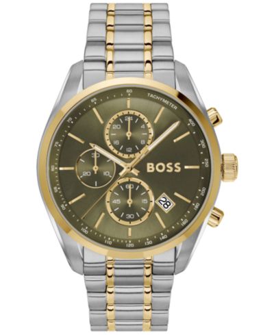 Hugo Boss Men's Grand Prix 44 Quartz Chronograph Two-Tone Stainless-Steel Watch, 44.50mm