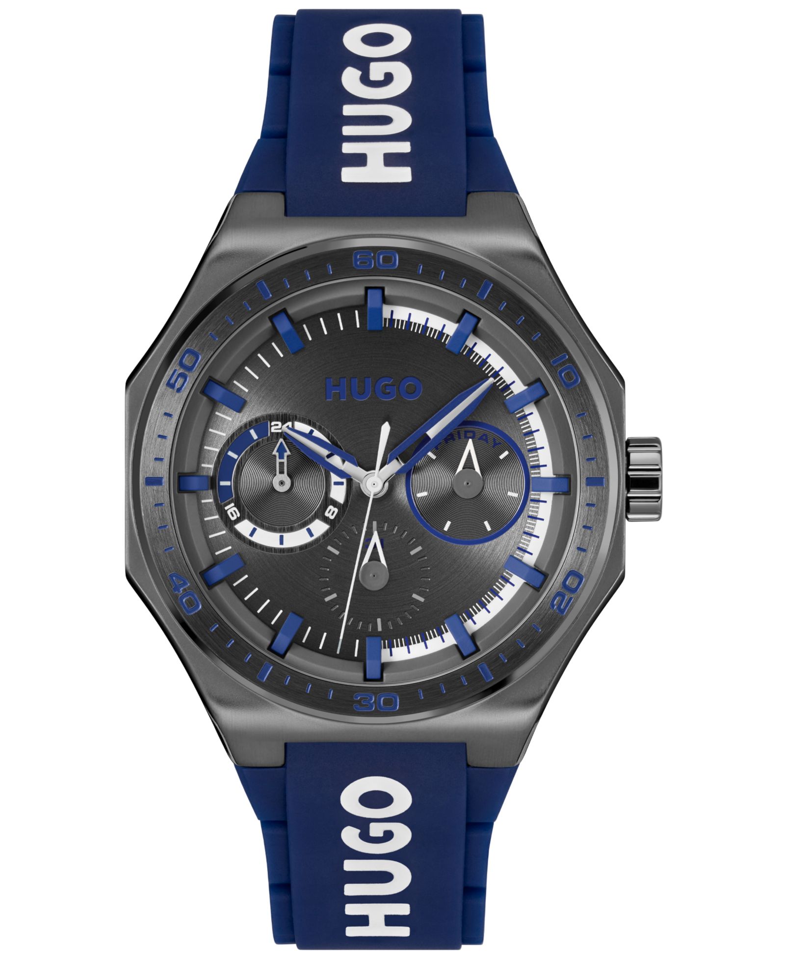 Hugo Boss Men's Grail Sport Quartz Multifunction Blue Silicone Watch, 44mm
