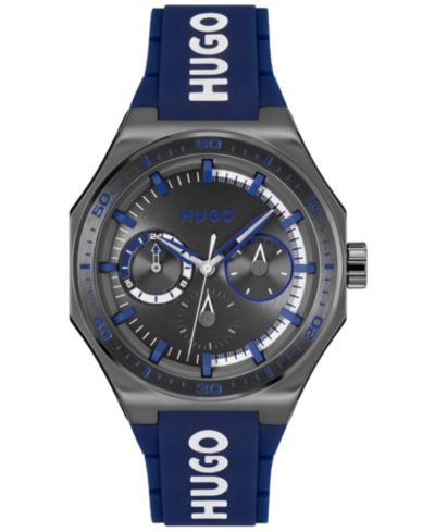 Hugo Boss Мужские часы Grail Sport Quartz Multifunction Blue Silicone, 44mm