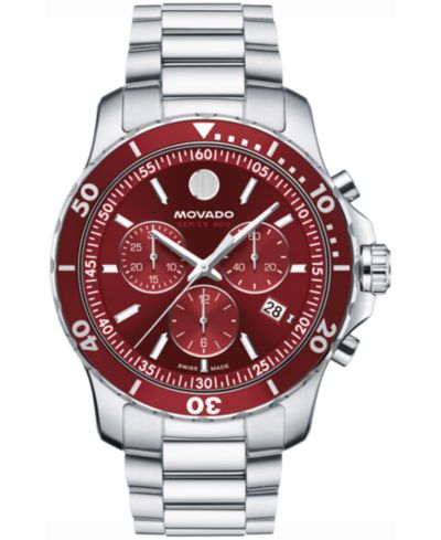 Movado Мужской Series 800 Swiss Quartz Chronograph Performance Steel Watch, 42mm