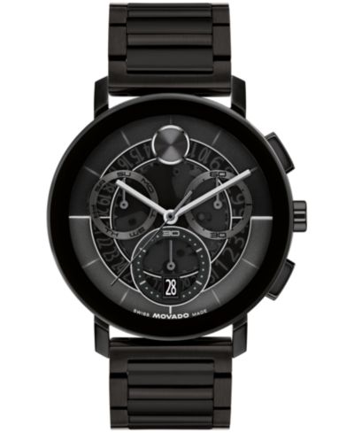 Movado Мужские часы Bold Evolution 2.0 Swiss Quartz Chrono Black Steel, 42mm