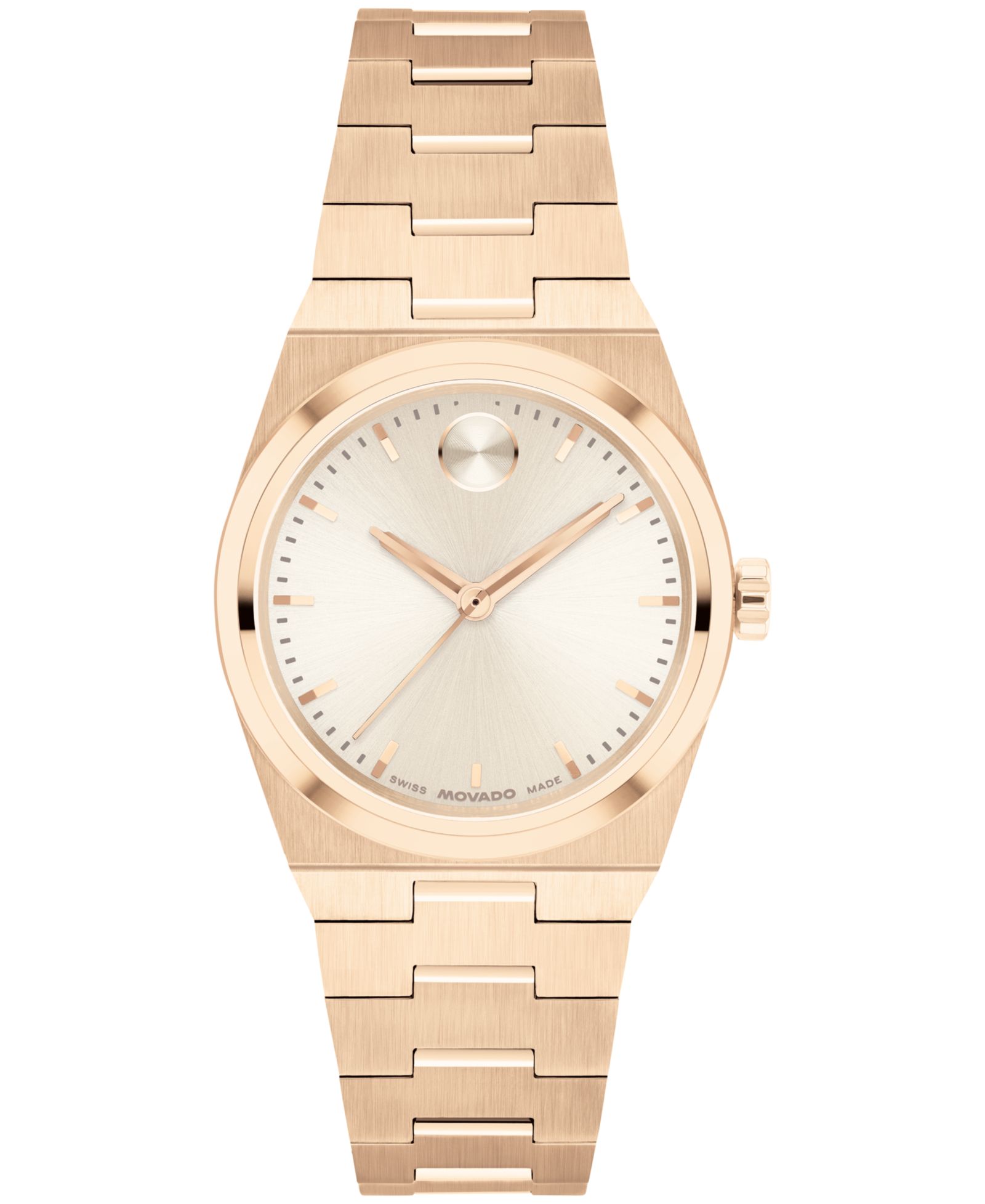 Movado Женские часы Bold Quest Mini, розовое золото, сталь, 28mm