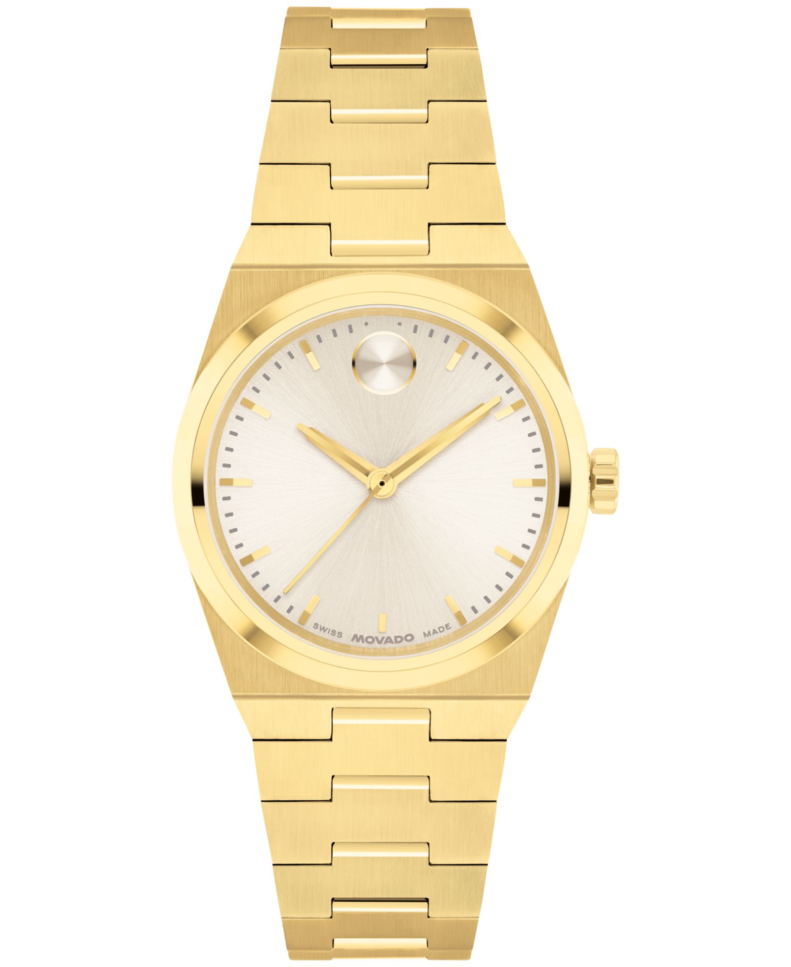 Movado Women's Bold Quest Mini Swiss Quartz Ionic Plated Light Gold Steel Watch, 28mm