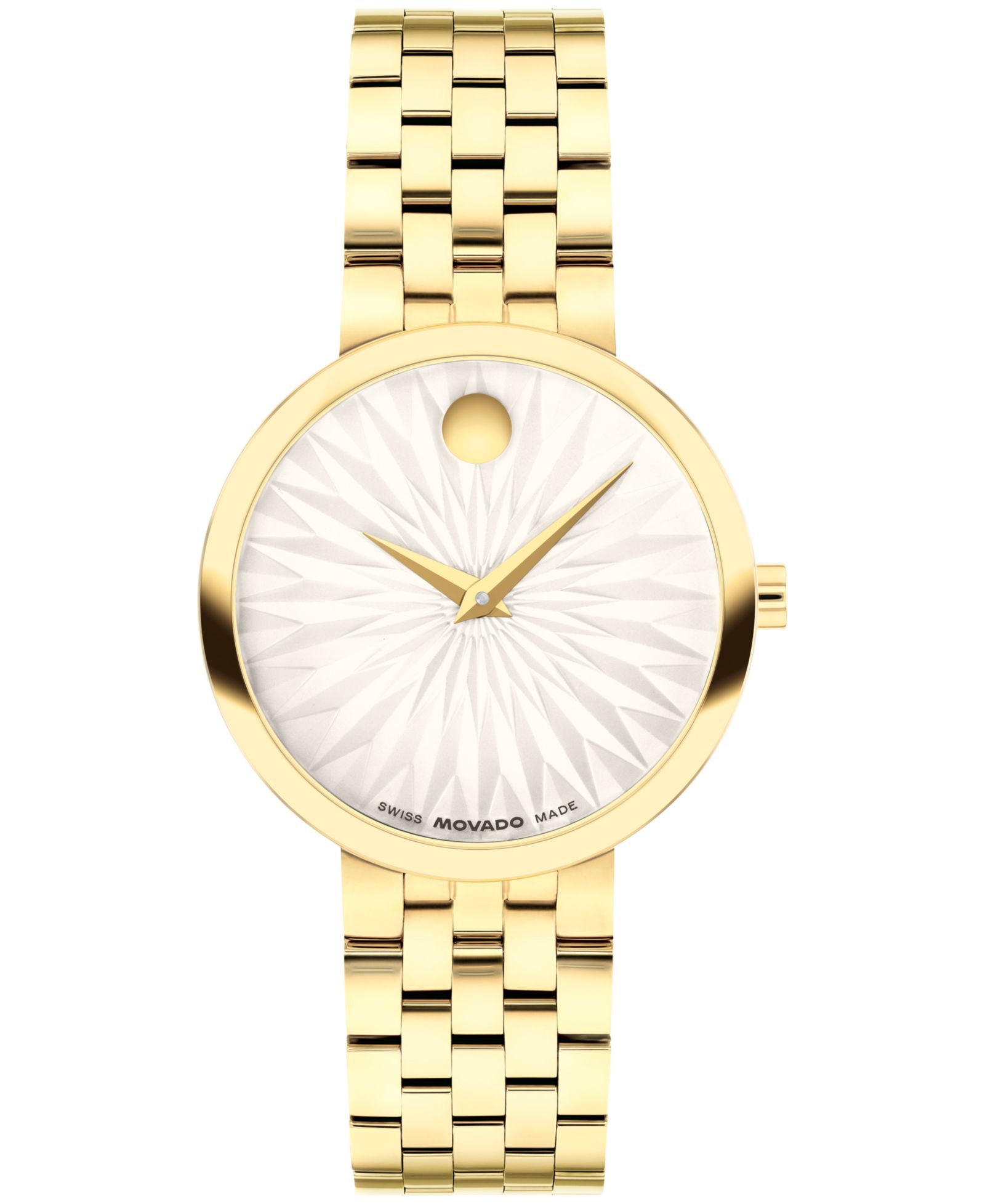 Женские часы Movado Museum Classic Swiss Quartz Yellow PVD 29.5mm
