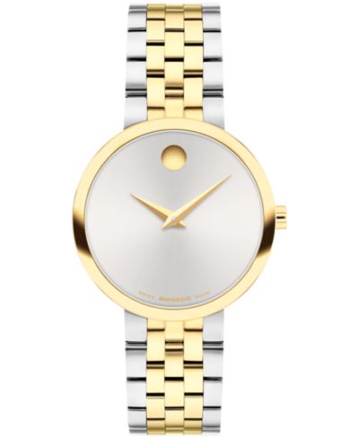 Movado Women's Museum Classic Swiss Quartz Stainless-Steel Light Yellow PVD Watch, 29.5mm