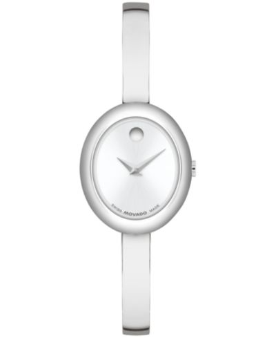 Женские швейцарские часы Movado Museum Oval из нержавеющей стали 22 x 26mm