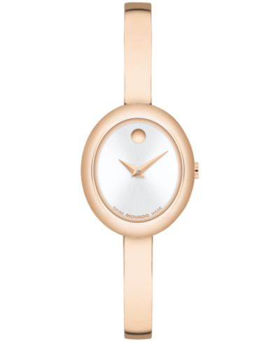 Женские часы Movado Museum Oval Bangle Swiss Quartz, 22 x 26mm