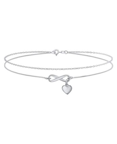 Браслет-анклет Bling Jewelry Infinity Love Knot and Heart,.925 Sterling Silver
