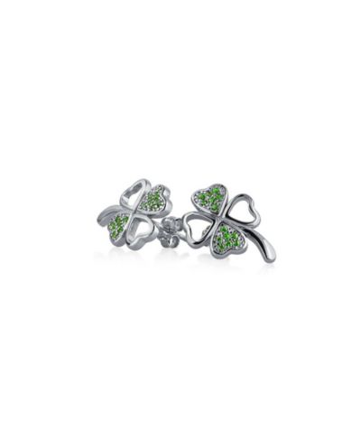 Серьги-гвоздики Bling Jewelry Luck of the Irish CZ: кельтский клевер шамрок