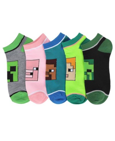 Minecraft Женские носки с персонажами, 5 пар, по щиколотку