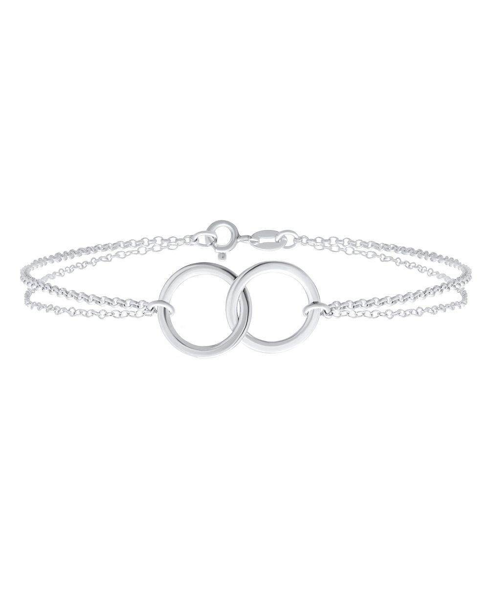 Браслет-анклет Bling Jewelry Forever love Interlocking Eternity Circle,.925 Sterling Silver