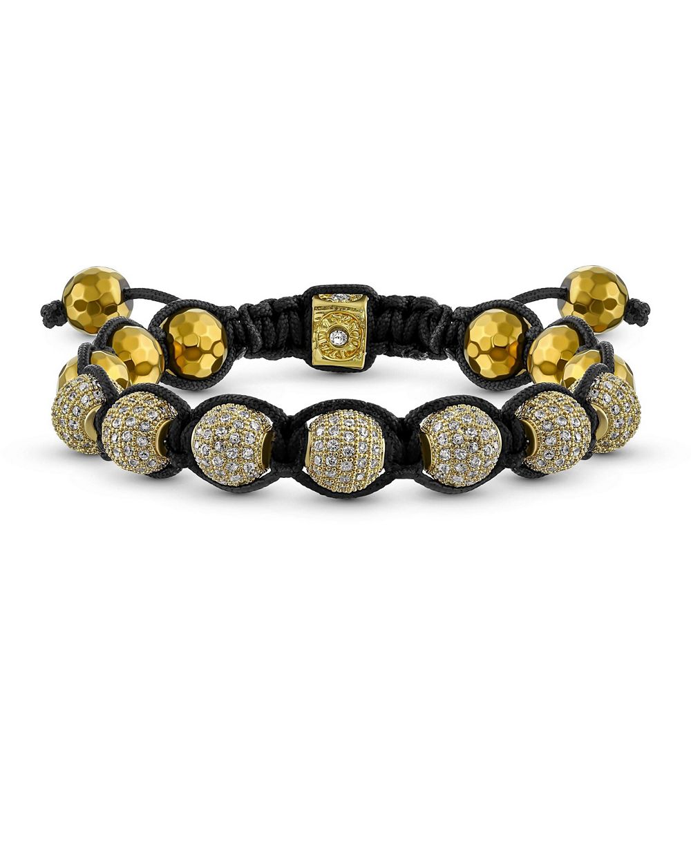Браслет Bling Jewelry White Pave Crystal Shamballa, 12MM регулируемый