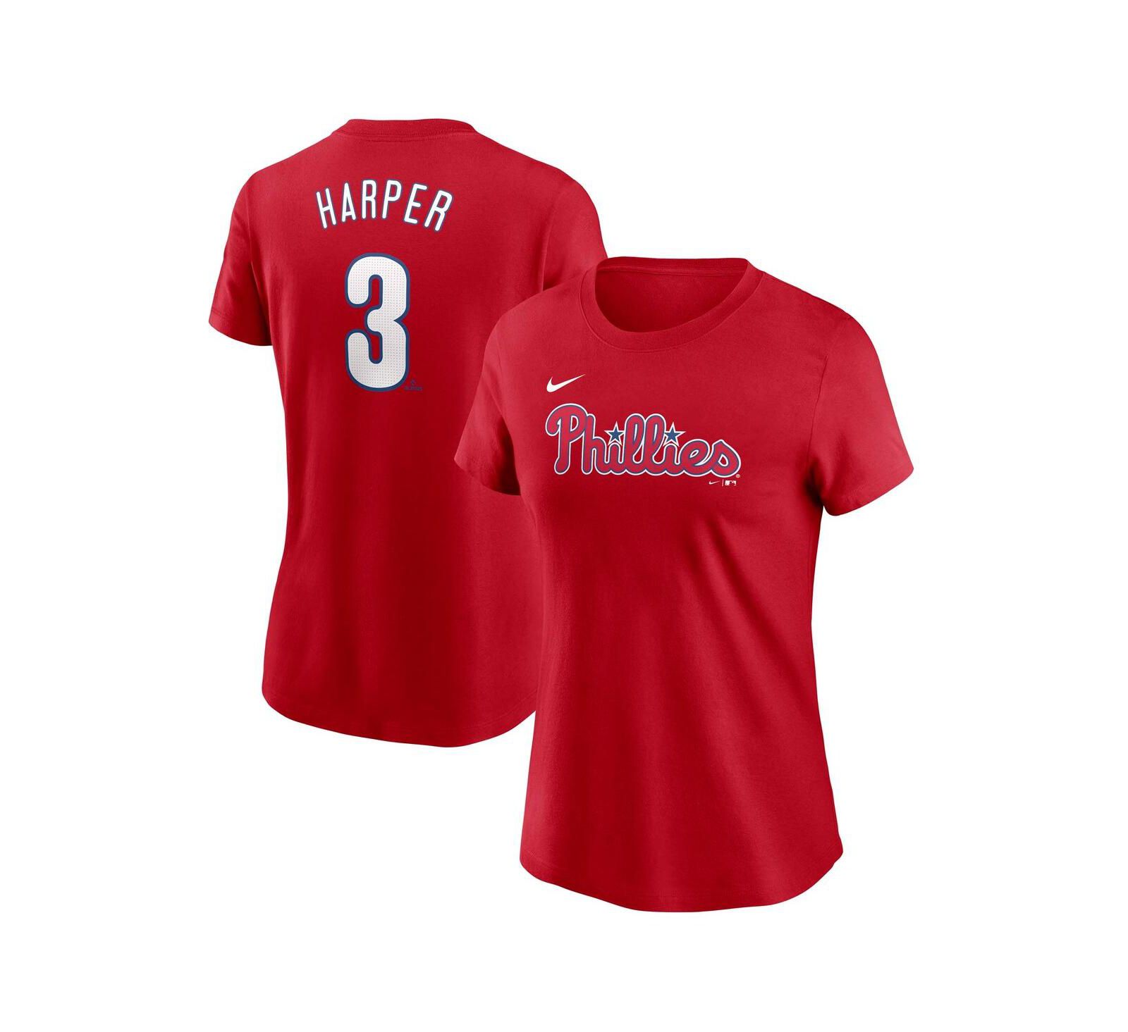 Nike Women's Bryce Harper Red Philadelphia Phillies Fuse Name & Number T-Shirt