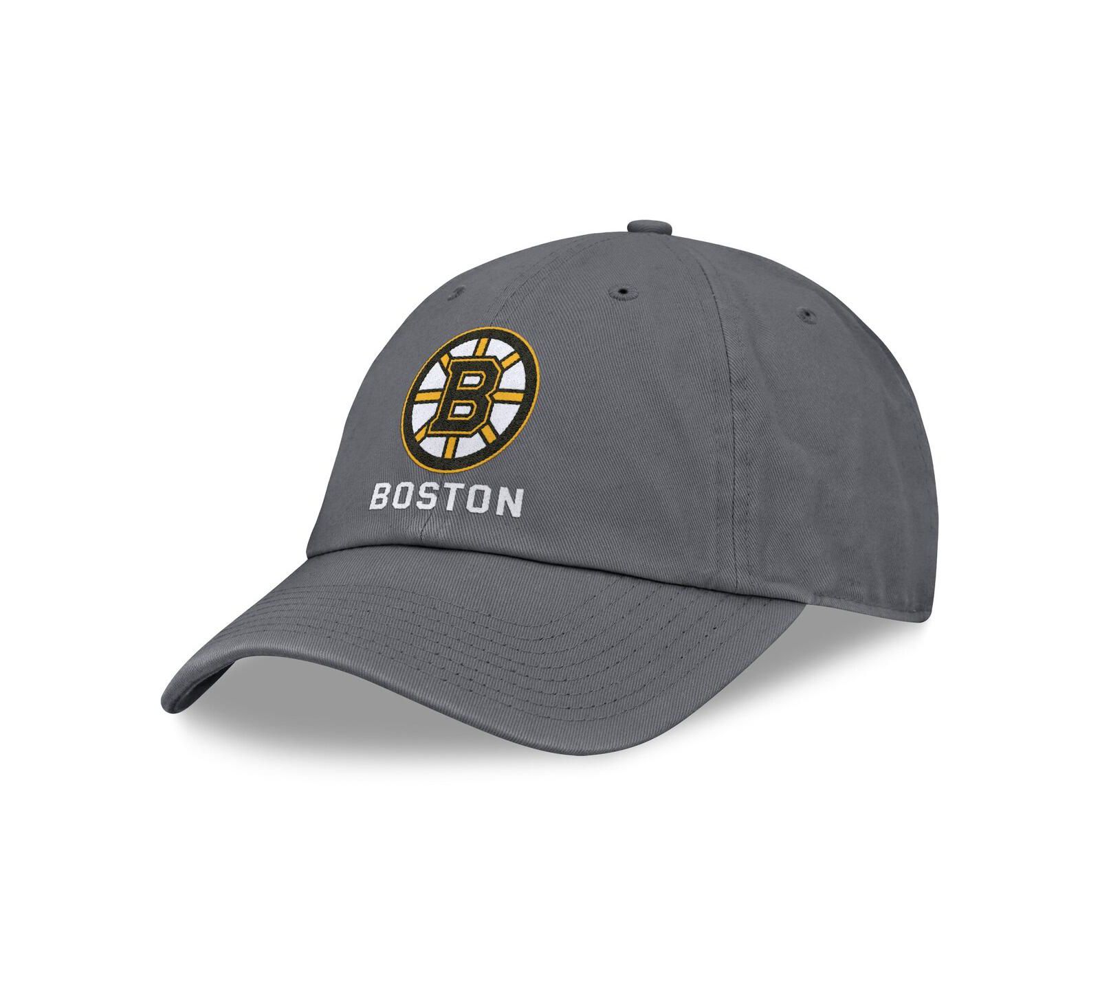 Мужская кепка Fanatics Charcoal Boston Bruins Washed Adjustable Hat
