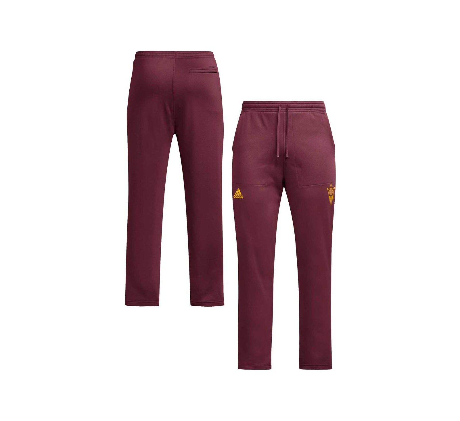 Adidas Men's Maroon Arizona State Sun Devils Open Hem AEROREADY Pants
