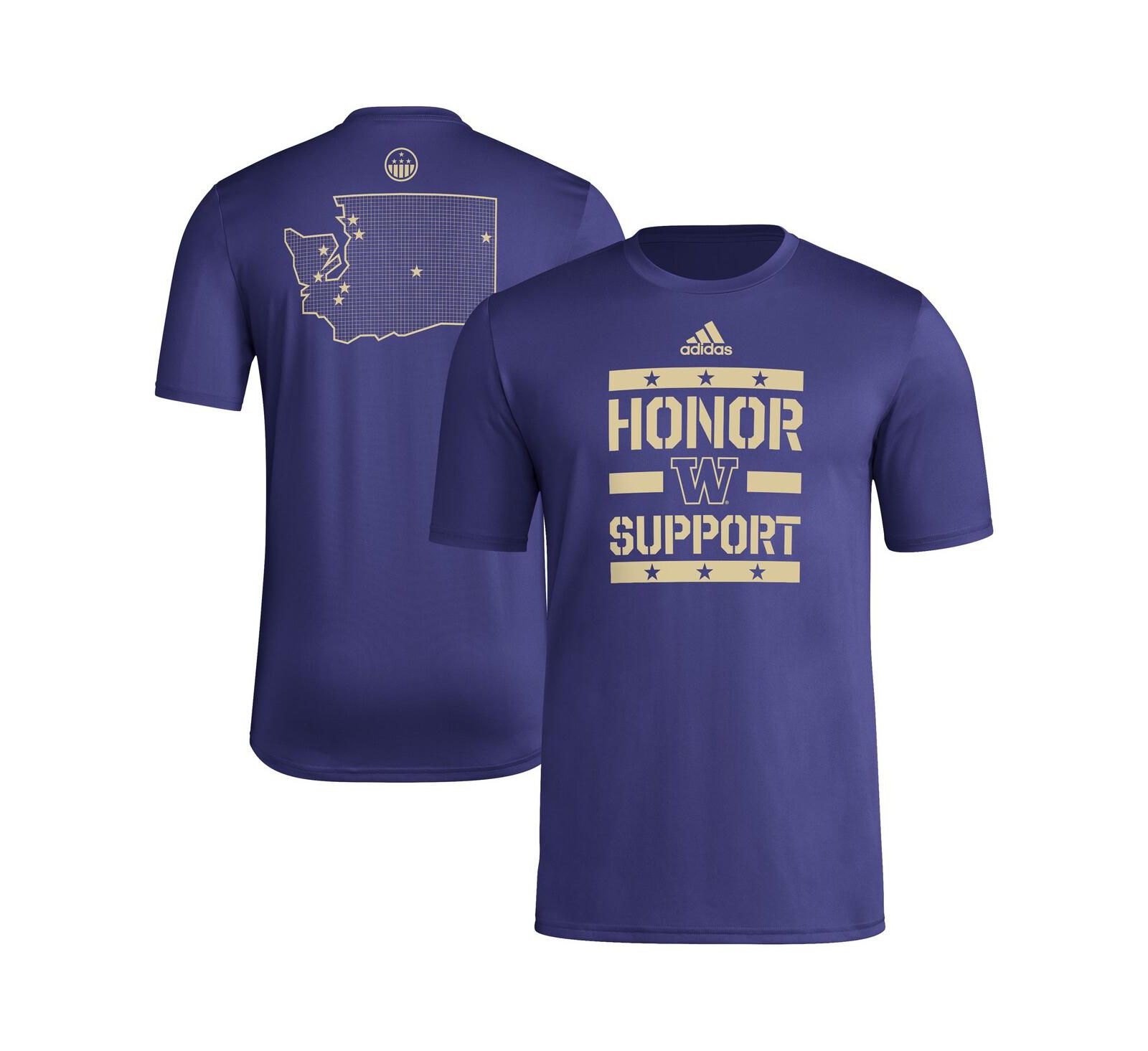 Adidas Men's Purple Washington Huskies Honor Support Pre-Game T-Shirt