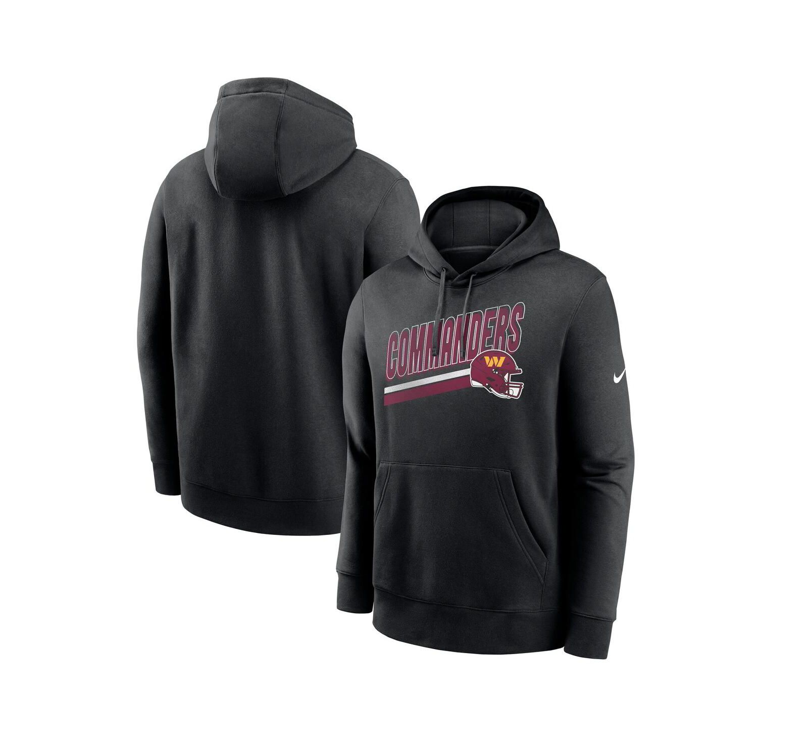 Мужское худи Nike Black Washington Commanders Club Fleece с начесом