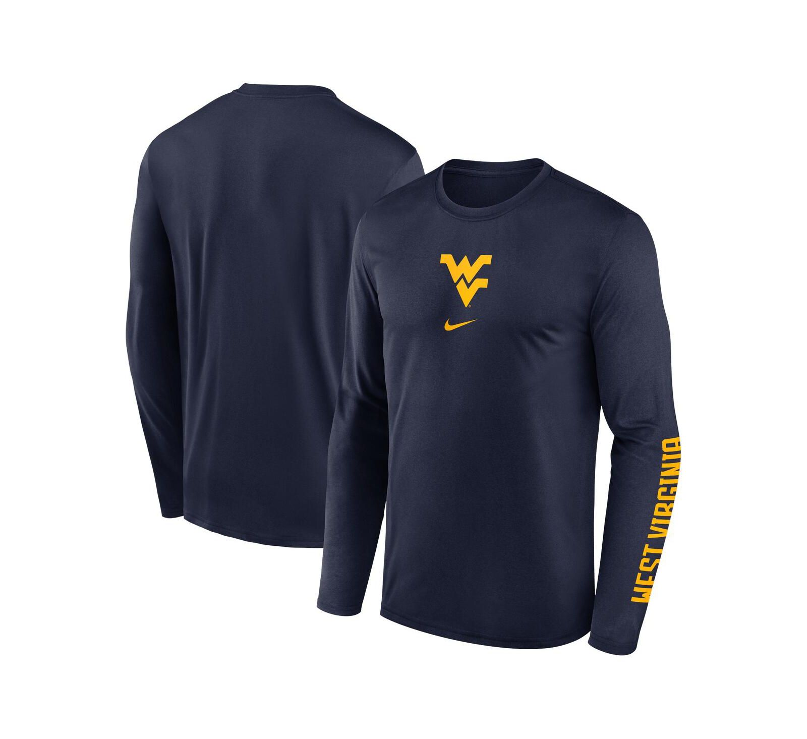 Nike Мужская футболка с длинным рукавом West Virginia Mountaineers Primetime Center Lockup