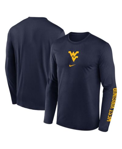 Nike Мужская футболка с длинным рукавом West Virginia Mountaineers Primetime Center Lockup