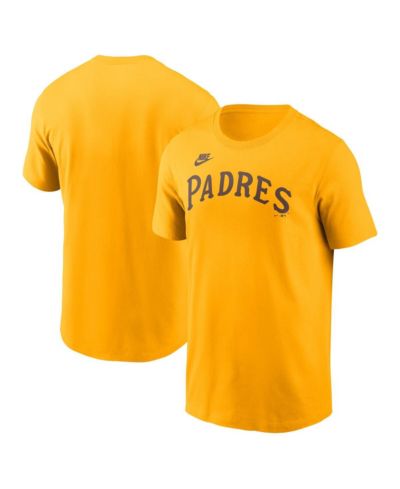 Мужская футболка Nike Gold San Diego Padres Cooperstown Wordmark T-Shirt