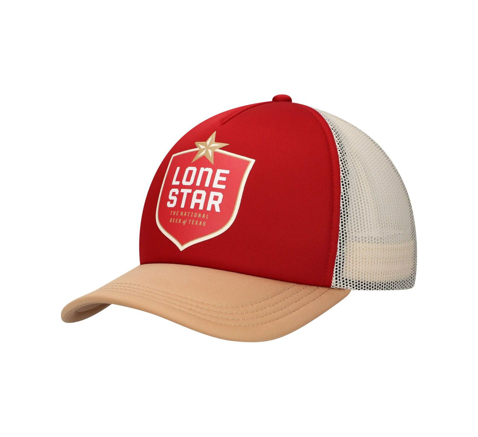 Мужская бейсболка Lids Red/Tan Lone Star Beer Foam Trucker