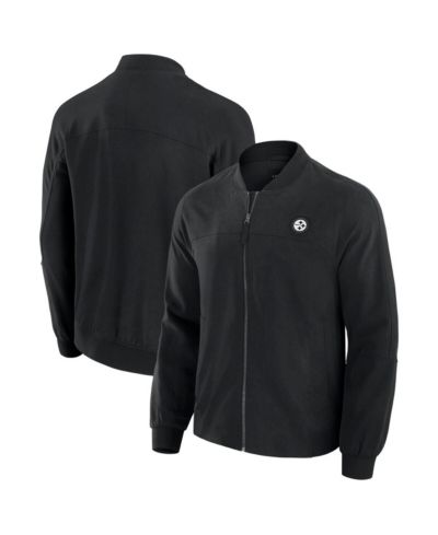 J. Palmer Мужская легкая куртка Black Pittsburgh Steelers Cover-4 Tri-Blend Full-Zip