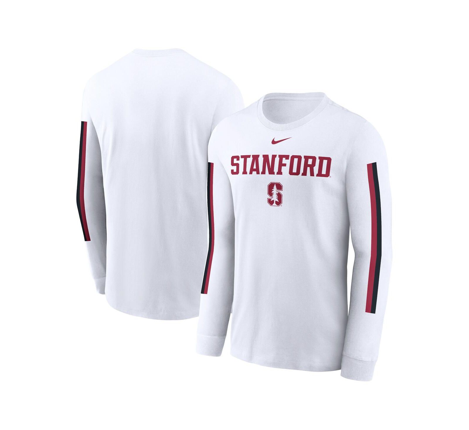 Мужская футболка Nike White Stanford Cardinal Long Sleeve