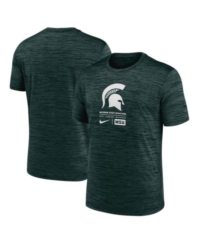 Nike Мужская спортивная футболка Michigan State Spartans Campus Center Block Velocity, зеленая