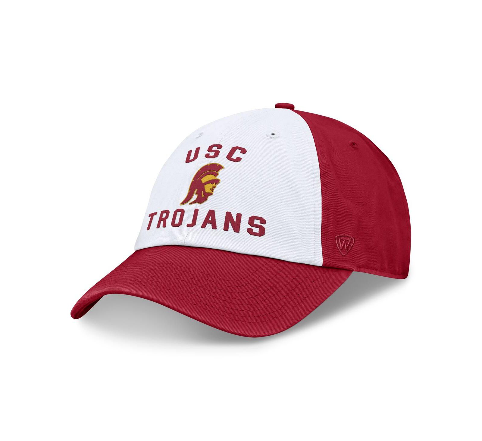 Мужская регулируемая кепка Top of the World White/Cardinal USC Trojans Heritage Weston