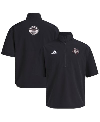 adidas Мужская тренировочная куртка Texas A&M Aggies 2024 Half-Zip Short Sleeve Black