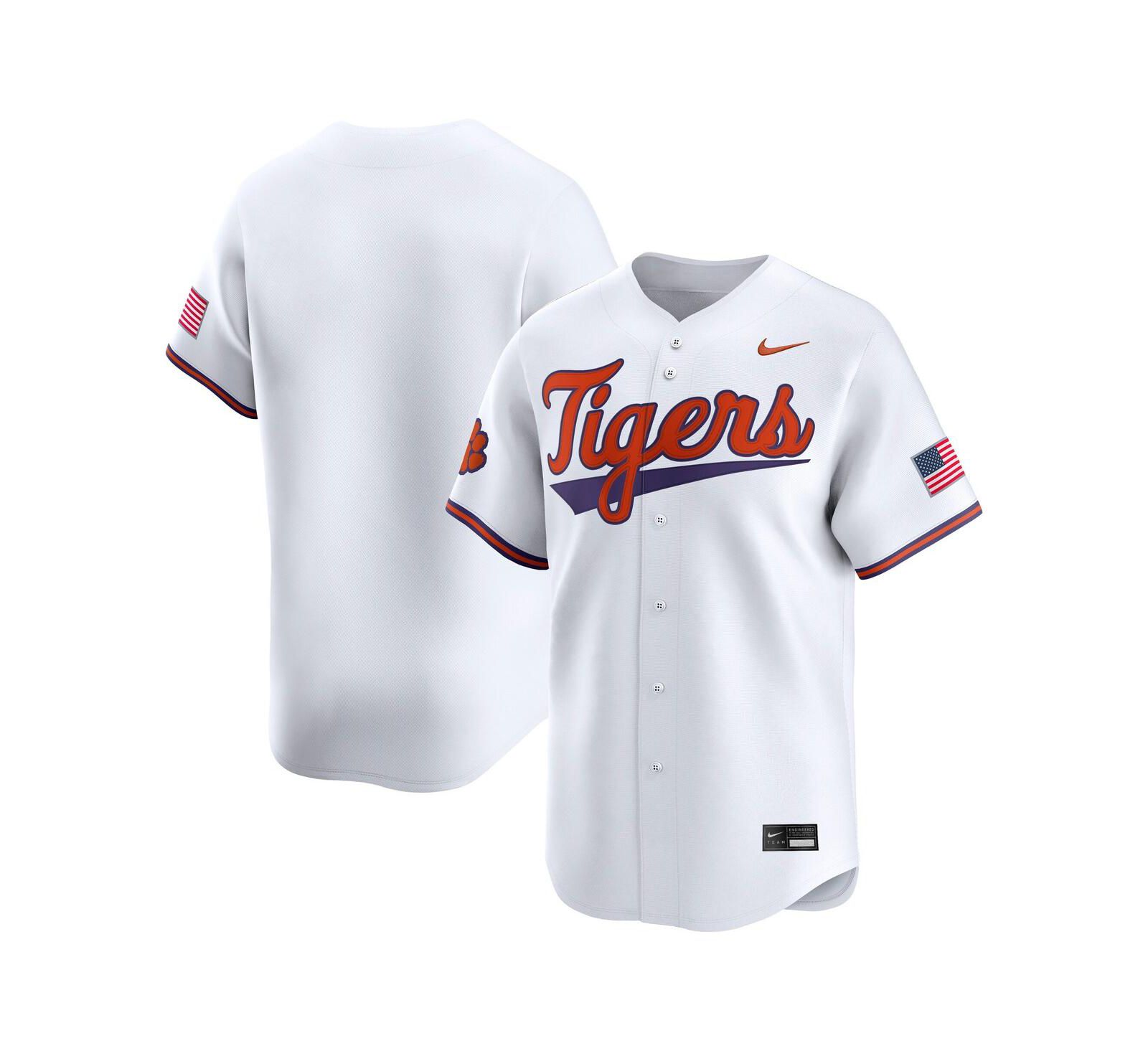 Nike Men's White Clemson Tigers College Limited Baseball Jersey