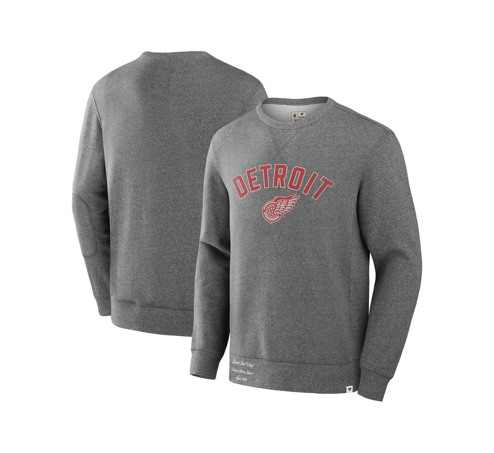 Мужская толстовка Fanatics Decades Collection Legendary из флиса серого цвета Heather Gray Detroit Red Wings