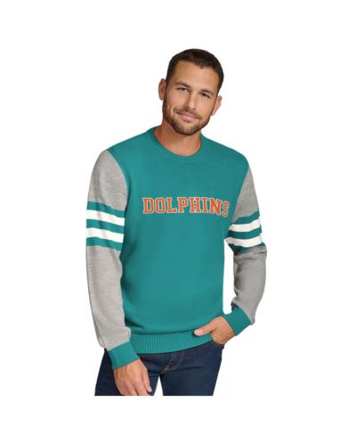 Tommy Hilfiger Мужской свитшот с капюшоном Aqua/Heather Gray Miami Dolphins