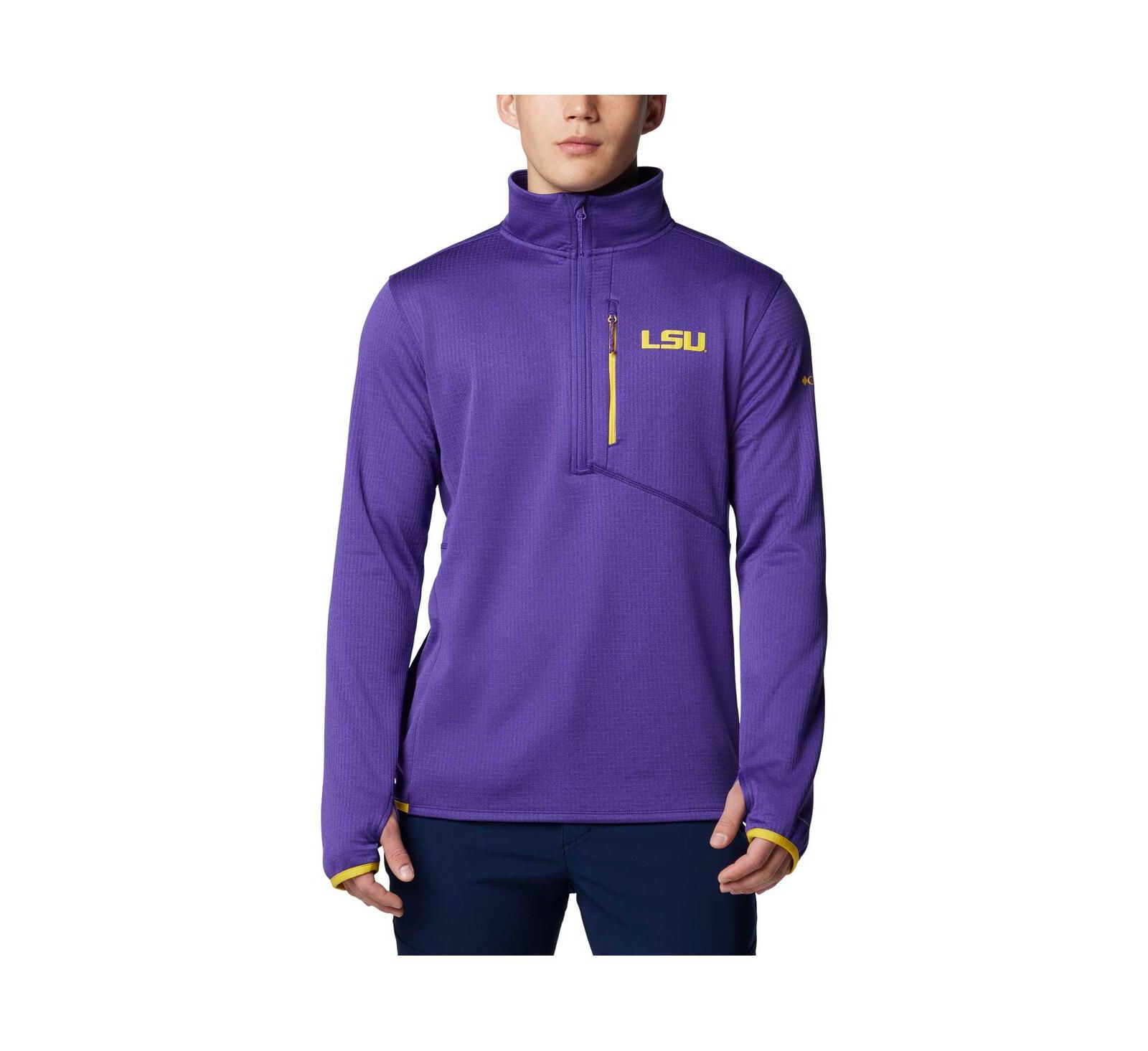 Columbia Men's Purple LSU Tigers Park View Grid Fleece Omni-Wick Half-Zip Jacket
