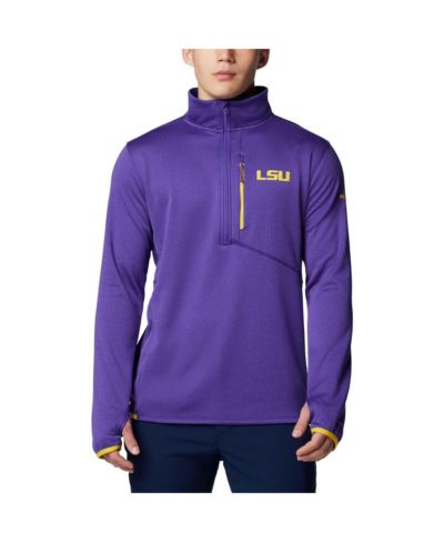 Мужская флисовая куртка Columbia Purple LSU Tigers Park View Grid Omni-Wick Half-Zip