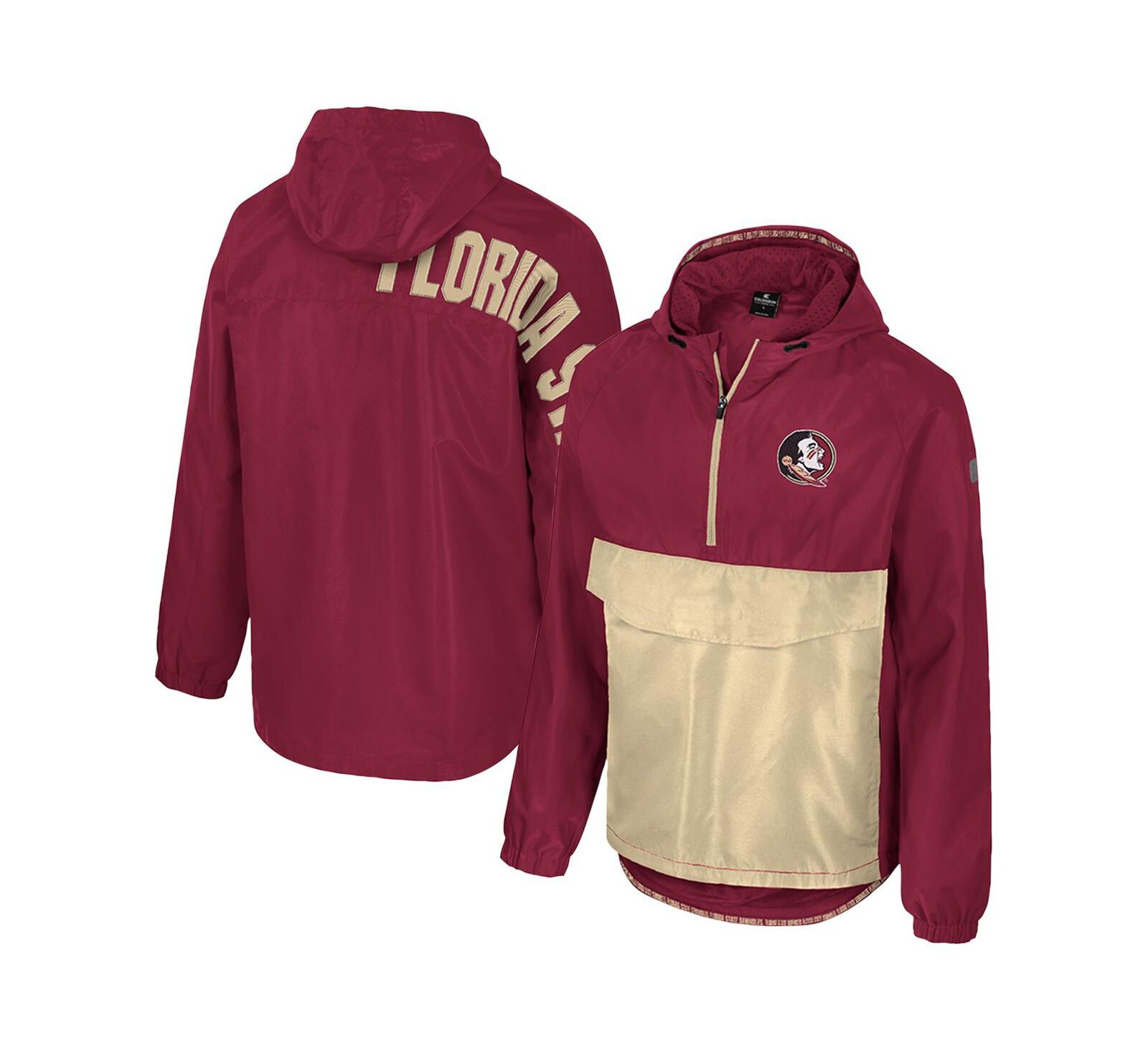 Colosseum Men's Garnet Florida State Seminoles Reloaded Anorak Half-Zip Jacket