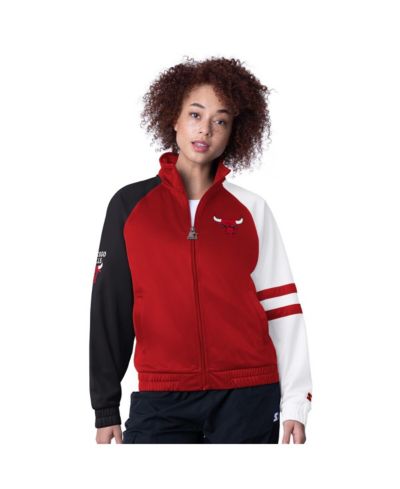 Женская спортивная куртка Starter Chicago Bulls Line Up Dolman Raglan с полной молнией, красная