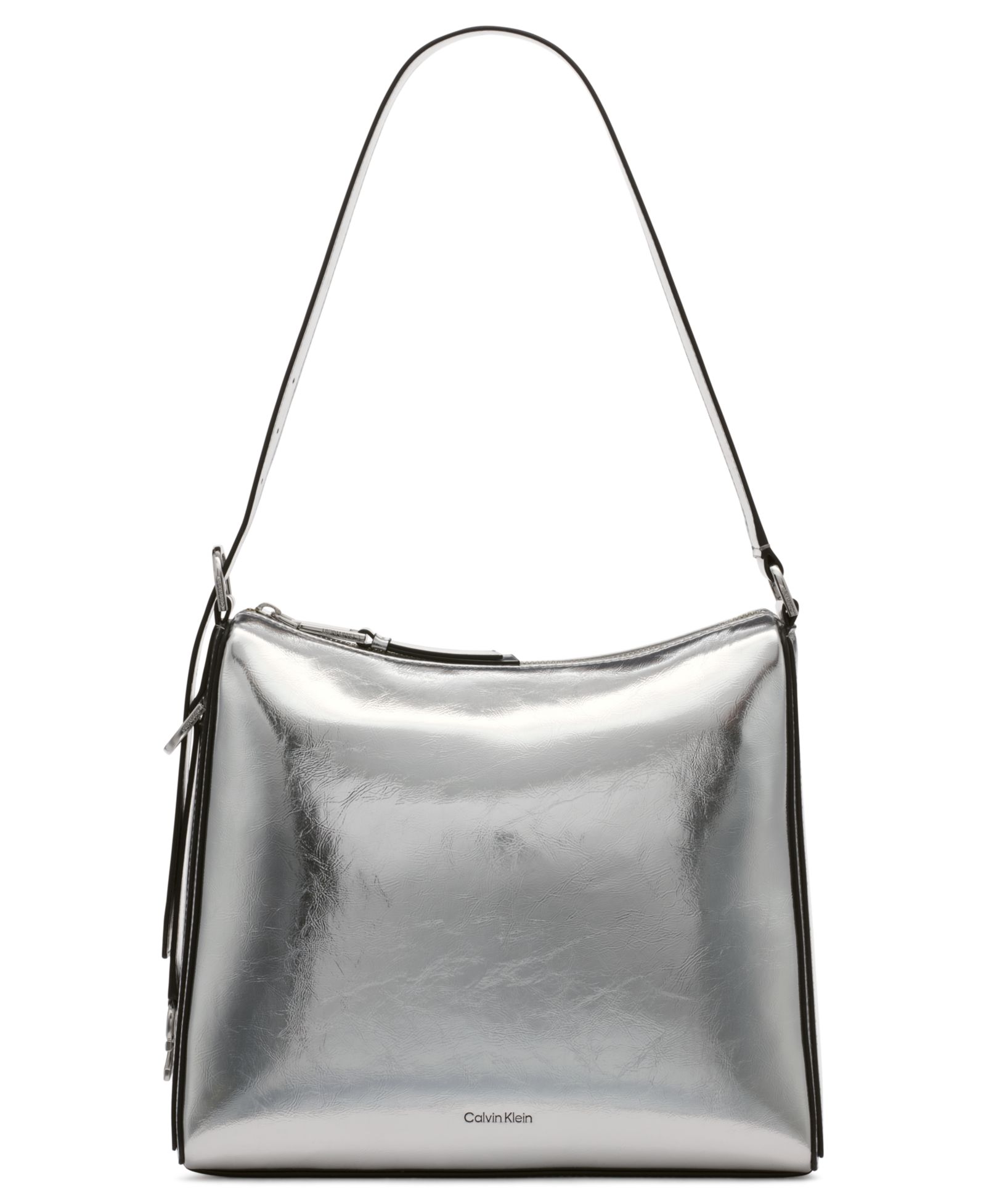 Calvin Klein Mandy Metallic Top Zipper Shoulder Bag