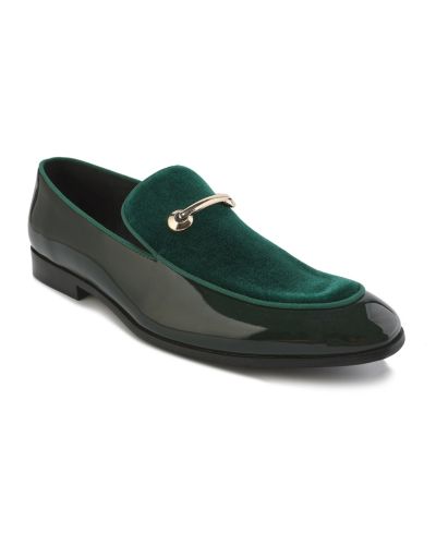 Мужские туфли лоферы Gino Vitale Velvet & Patent Leather Slip On