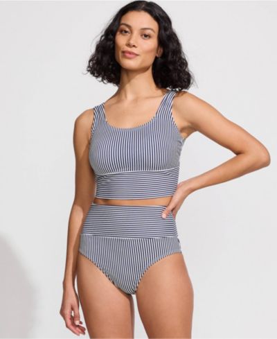 Женский купальный комплект Lands' End Tugless Midkini Top и High Waisted Bottom