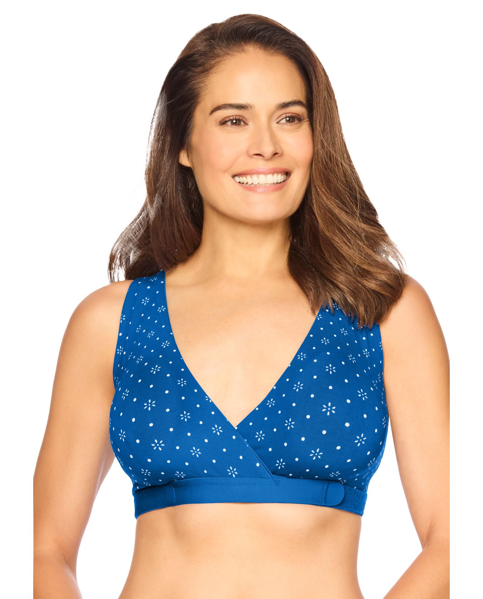 Comfort Choice Women's Velcro Crossover Wireless Lounge Bra