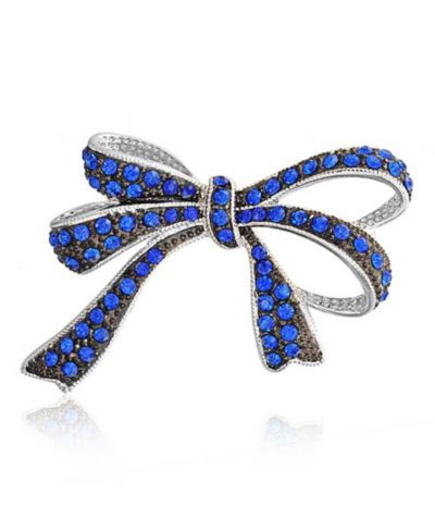 Bling Jewelry брошь-булавка Bow Crystal Victorian Style Silver Plated