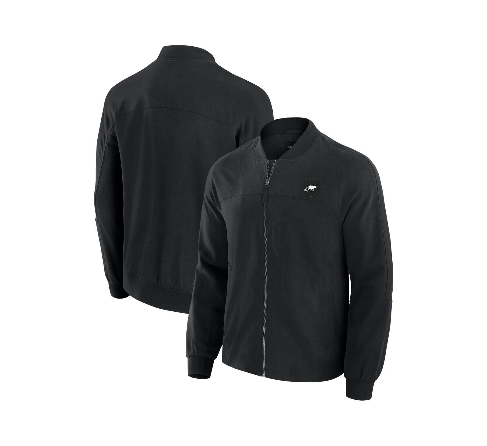 J. Palmer Men's Black Philadelphia Eagles Lightweight Cover-4 Tri-Blend Full-Zip Jacket