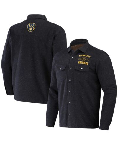 Мужская рубашка-шacket Fanatics Milwaukee Brewers, черная, на кнопках