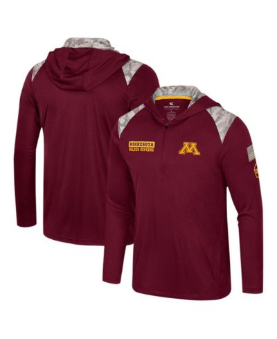 Мужское худи-толстовка Colosseum Maroon Minnesota Golden Gophers OHT Military Appreciation Quarter-Zip